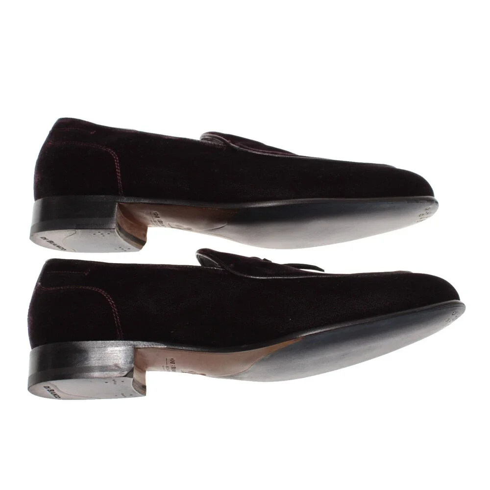Di Bianco NWB Slip On Tasseled Loafers Size 9.5 US in Dark Purple Velvet